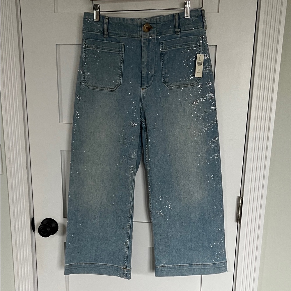 Maeve The Colette Sparkle Blue Denim Anthropologie NWT